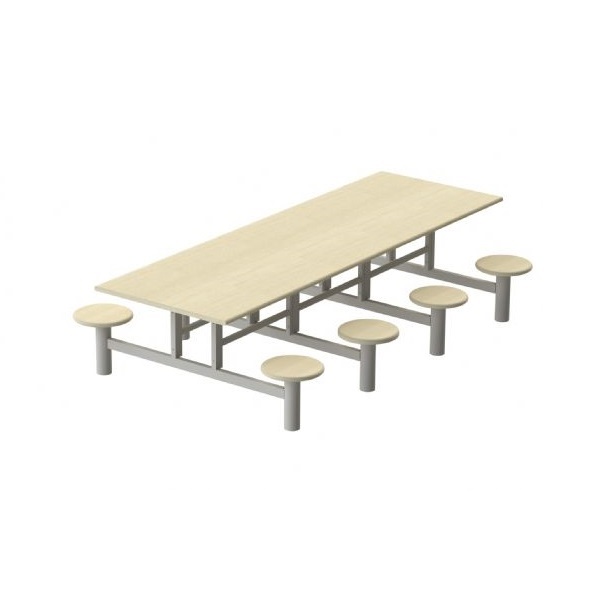 MESA DE REFEITÓRIO BP COM BANCOS INDIVIDUAIS ACOPLADOS